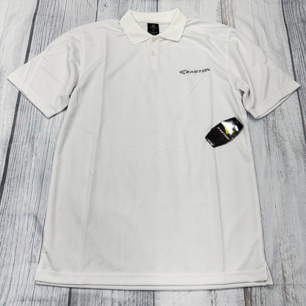 NWT Easton Polo Shirt Small S White Baseball Coach‎ Mens